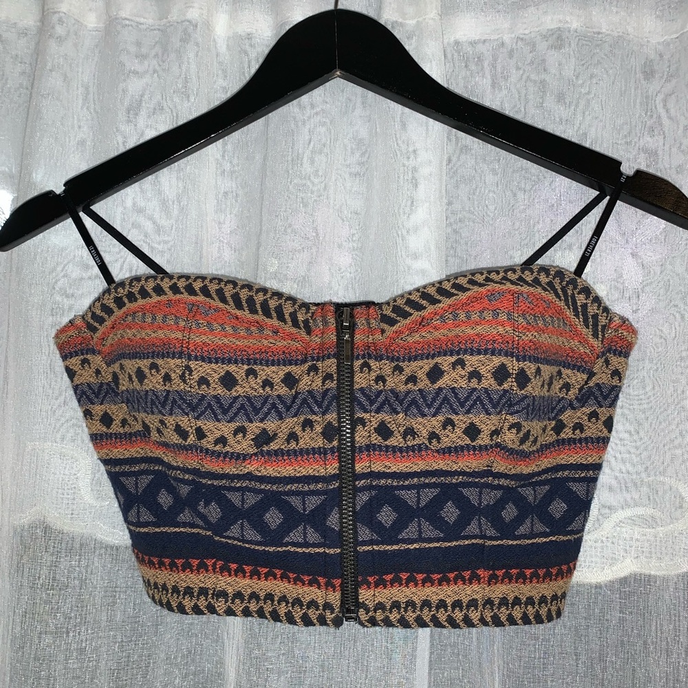 Strapless Embroidered Top